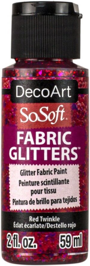 Red Twinkle Glitters SoSoft Fabric Paint 1oz - Decoart
