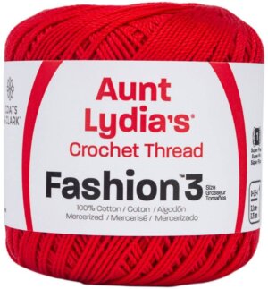 Atom Red-Aunt Lydia's Fashion Crochet Thread Size 3
