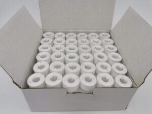 144pc Class 15 50wt SA156 White Prewound Bobbins Poly