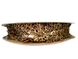 30ft Gold Snowflake Ribbon 0.86in