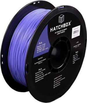 L. Purple 1.75mm PLA 3D Printer Filament, 1 KG Spool HATCHBOX