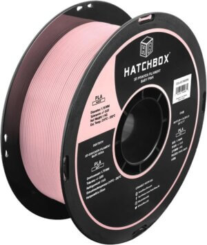 MATTE Baby Pink 1.75mm PLA 3D Printer Filament, 1 KG Spool HATCHBOX Filament