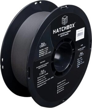 MATTE Black 1.75mm PLA 3D Printer Filament, 1 KG Spool HATCHBOX Filament