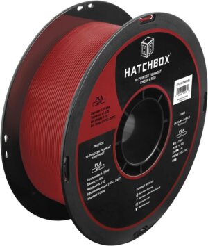 MATTE Cherry Red 1.75mm PLA 3D Printer Filament, 1 KG Spool HATCHBOX Filament