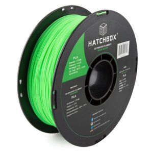 Neon Green 1.75mm PLA 3D Printer Filament, 1 KG Spool HATCHBOX