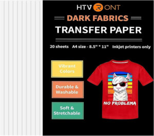 20 Inkjet 8.5x11 Dark Fabric Transfer Paper HTVRONT