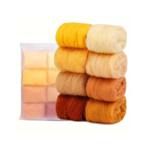 Red/Oranges Pack - 8 Colors .35oz Needle Felting Wools 2.82oz