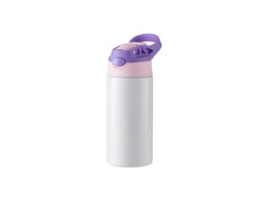 12oz Purple/Pink Kids Water/Juice Bottle Tumbler with Flip Top Sublimation Blank