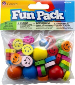 CousinDIY Fun Pack Wood Smiley Beads 40/Pkg-Assorted Colors CousinDIY Fun Pack Wood Smiley Beads 40/Pkg-Assorted Colors