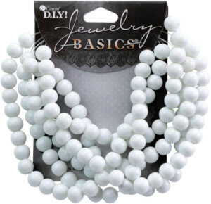 CousinDIY Jewelry Basics Glass Beads 8mm 130/Pkg-White Opaque Round