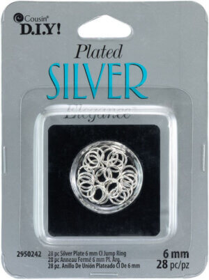 CousinDIY Plated Silver Elegance Metal Findings-Closed Jump Rings 6mm 28/Pkg CousinDIY Plated Silver Elegance Metal Findings-Closed Jump Rings 6mm 28/Pkg