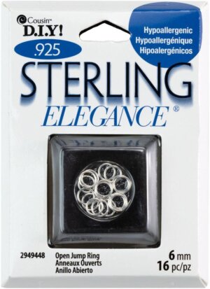 CousinDIY Sterling Elegance 925 Silver Beads & Findings-Open Jump Rings 6mm 16/Pkg CousinDIY Sterling Elegance 925 Silver Beads & Findings-Open Jump Rings 6mm 16/Pkg