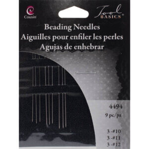 CousinDIY Beading Needles 9/Pkg-3 Each Of Sizes 10, 11 & 12
