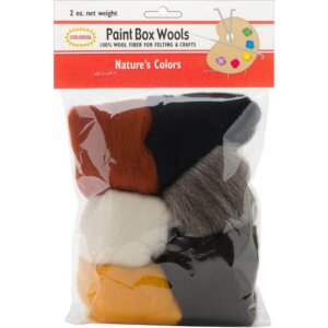 Colonial Paint Box Wools .33oz 6/Pkg-Nature-Bge/Ecru/Gry/Brn/Wht/Blk