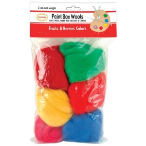 Colonial Paint Box Wools .33oz 6/Pkg-Fruits & Berries -Rd/Grn/Yel/Rd/Pk/Bl