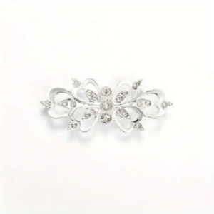 1.5in Sew on Silver Sweater Clasp with Rhinestones