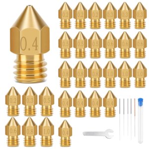 30pc MK8 Brass 3D Printer Nozzles 0.2-1.0mm