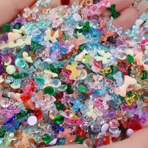 50g Bow & Floral Mixed Resin Pieces 5-10mm