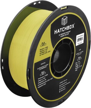 MATTE Lemon Yellow 1.75mm PLA 3D Printer Filament, 1 KG Spool HATCHBOX
