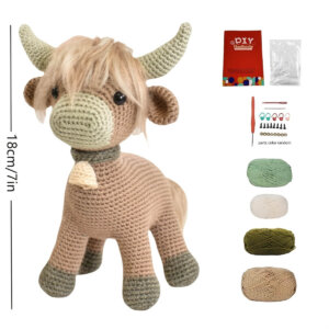 Standing Highland Cattle Crochet Amigurumi Kit