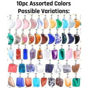 10pc Geometric Stone Charms