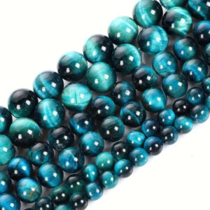 8mm 46pc Blue Tiger Eye Stone Beads
