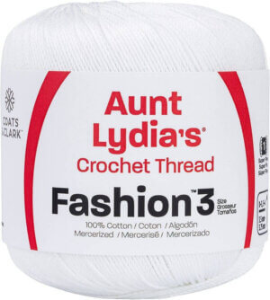 White-Aunt Lydia's Fashion Crochet Thread Size 3