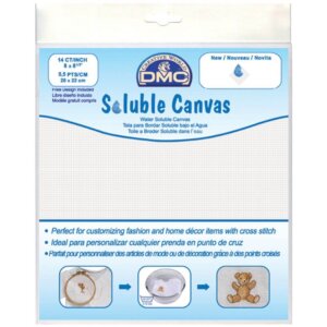 DMC Soluble Canvas 14 Count 8"X8.5"-White
