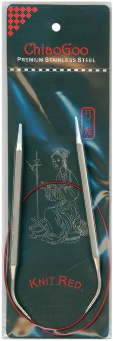 ChiaoGoo Red Circular Knitting Needles 24"-Size 8/5mm