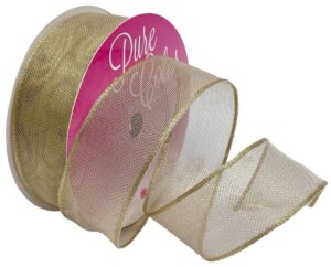 Morex Ribbon Luxor (Wired Metallic Sheer) 1"X5yd-Gold