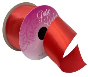 Morex Ribbon Wired Satin 1.5"X3yd-Red