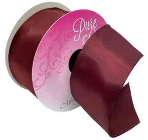 Morex Ribbon Wired Satin 1.5"X3yd-Burgundy