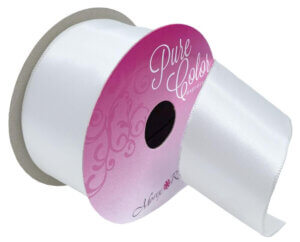 Morex Ribbon Wired Satin 1.5"X3yd-White