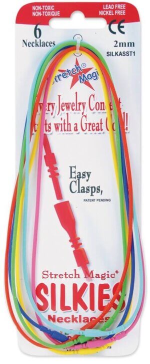 Stretch Magic Silkies Necklaces 2mm 6/Pkg-Primary Stretch Magic Silkies Necklaces 2mm 6/Pkg-Primary