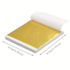 100 Sheets Gold Leaf Foil 3.3x3.5inch
