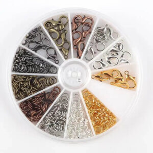 330pc Lobster clasp and rings set mixed color