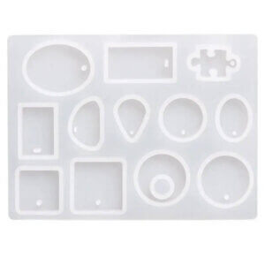12 Shape Jewelry Silicone Mold Pendants With Hanging Hole