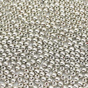 4mm 300pc Silver Colored CCB Round Spacer Beads