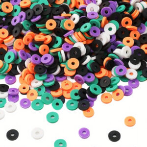 3200pc 6mm Halloween Colors Polymer Clay Beads Flat