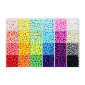 24 Color 3mm Organizer Multi Pack Glass Seed Beads