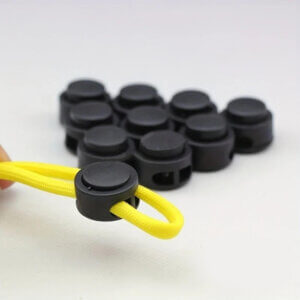 10pc Black 2-hole Cord Lock 16mm hole 6x4mm