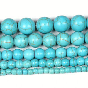 6mm 60pc Synthetic Turquoise Beads
