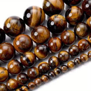 6mm 60pc Yellow Tiger Eye Stone Beads