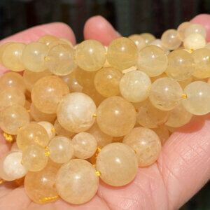 6mm 60pc Yellow Natural Citrine Stone Beads
