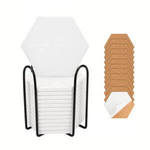 12pc Ceramic Hexagon Coaster with Stand 3.75in Sublimation Blank