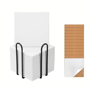 12pc Ceramic Square Coaster with Stand 4in Sublimation Blank