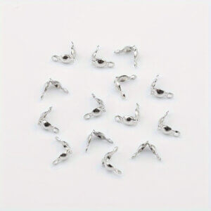 100pc Silver 4x8mm Clamshell Bead Tip