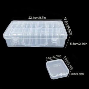 20pc 2x2in Clear Plastic Storage Box In Carrying Case 20pc 2x2in Clear Plastic Storage Box In Carrying Case