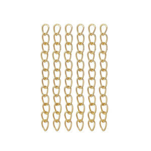 100pc KC Gold 3.5x50mm Jewelry Tail Chain Extenders Zinc Alloy
