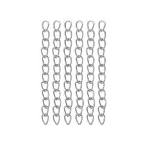 100pc Rhodium 3.5x50mm Jewelry Tail Chain Extenders Zinc Alloy